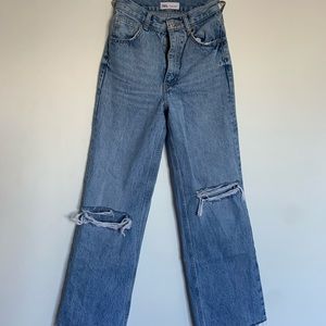 zara high rise straight leg jeans